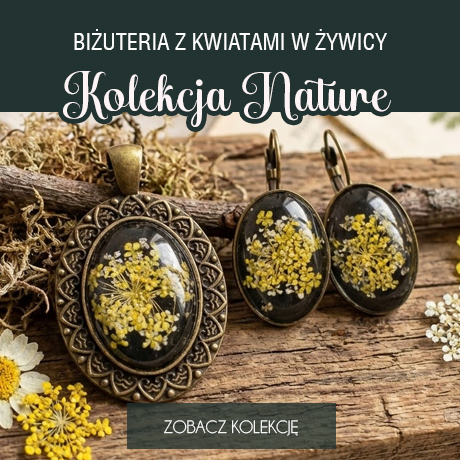 Biżuteria z suszonymi kwiatami żywica