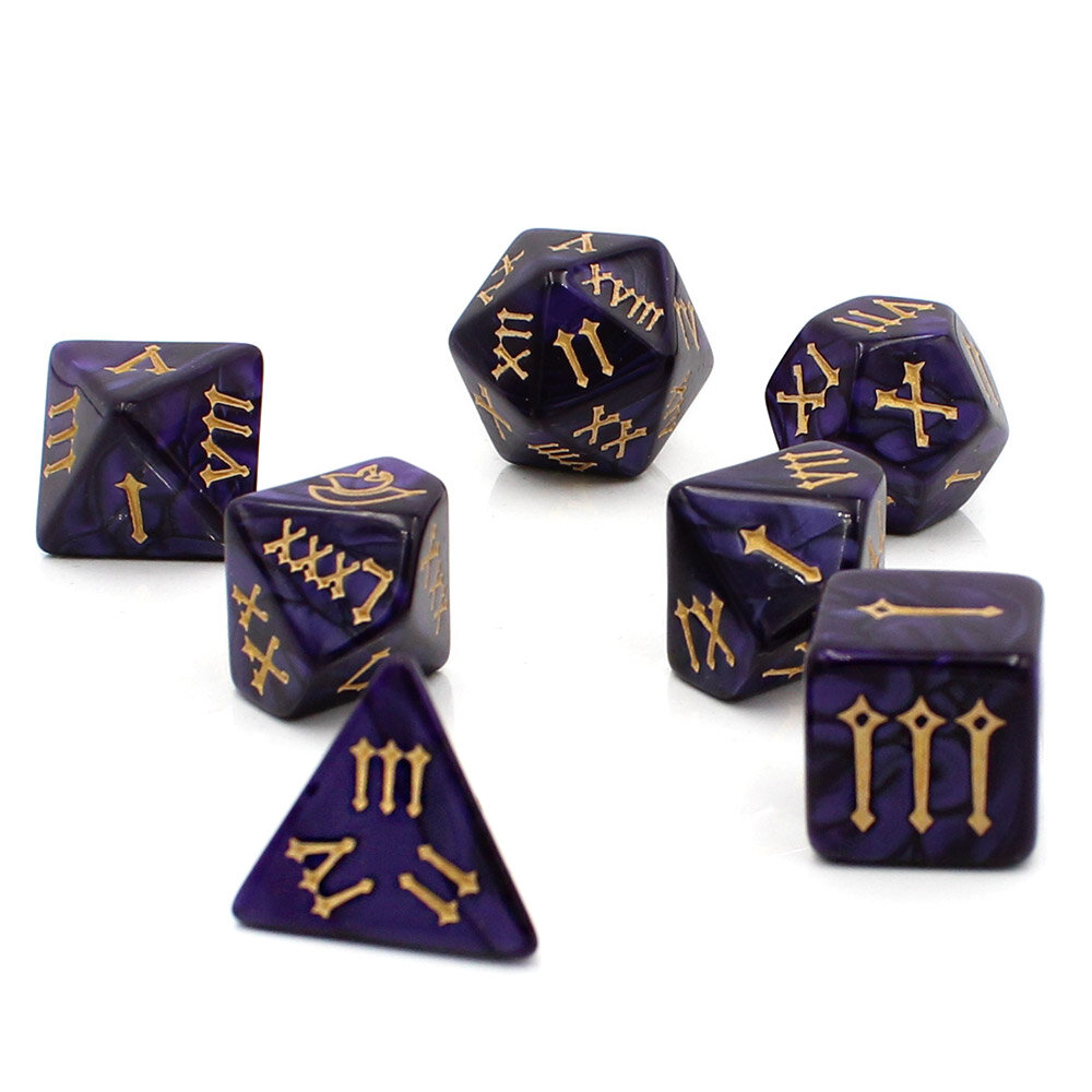 Zestaw kości RPG Roman Empire z cyframi rzymskimi fioletowe
