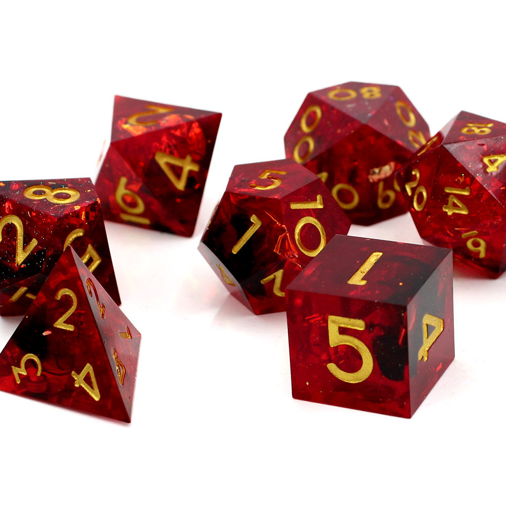 Zestaw kości RPG Sharp Edge Crimson Smoke czerwono-czarne