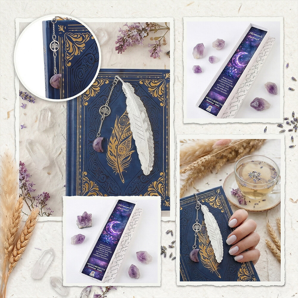 Zakładka do książki cienka delikatna Ametyst Drzewo Życia