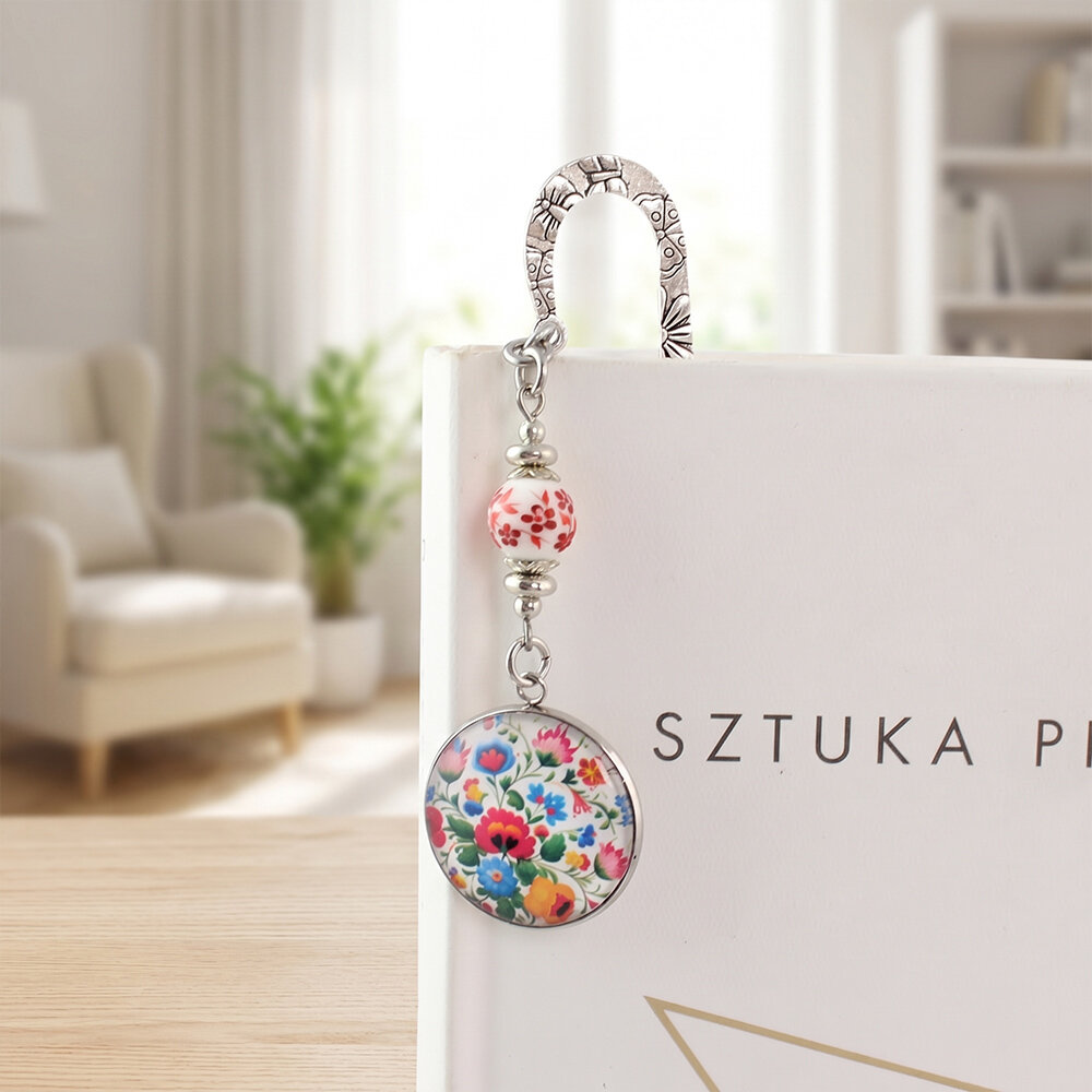 Zakładka do książki Ludowe Kwiaty Folk Prezent Nauczyciela