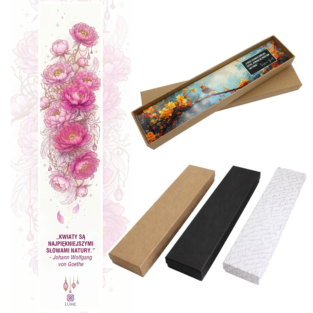 Zakładka do książki z piwoniami