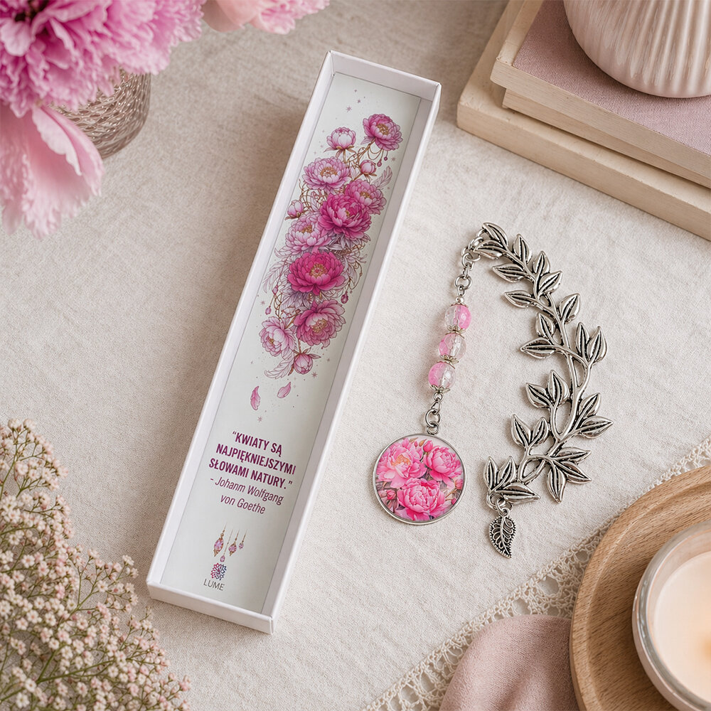 Zakładka do książki z piwoniami