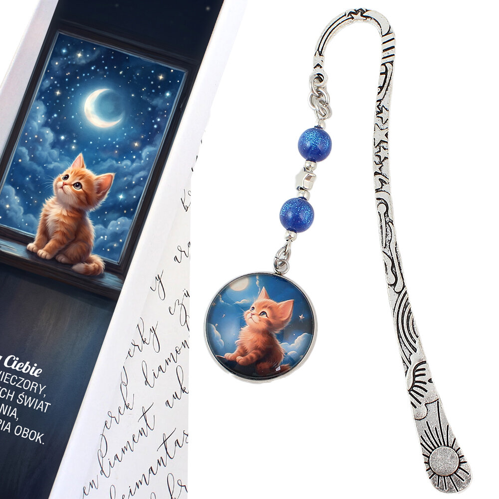 Zakładka do książki Kotek Noc Prezent dla Kociary Przyjaciółki