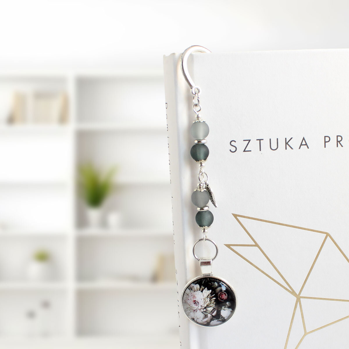 Zakładka do książki z kwiatami, vintage, elegancka, prezent dla mamy, przyjaciółki