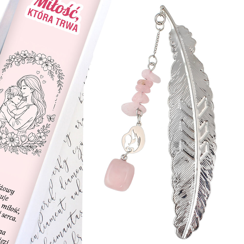 Zakładka do książki dla mamy Kwarc Różowy Prezent