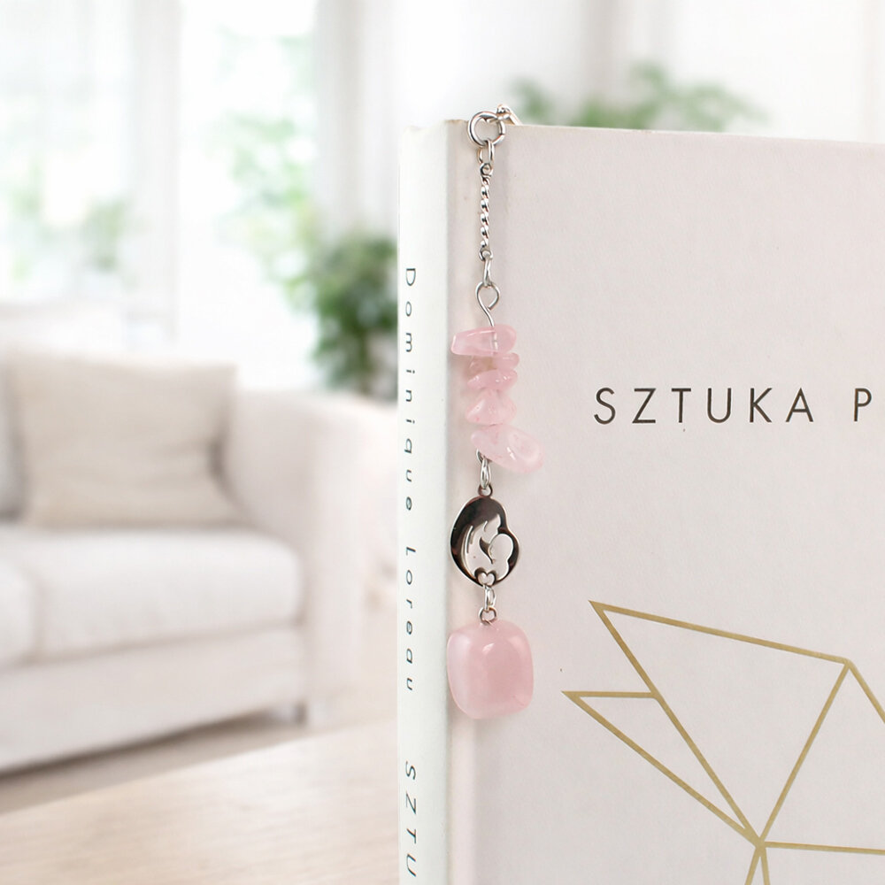 Zakładka do książki dla mamy Kwarc Różowy Prezent