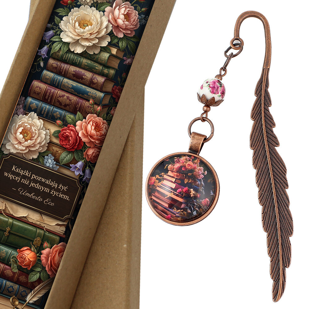 Zakładka do książki Kwiaty i Książki Vintage