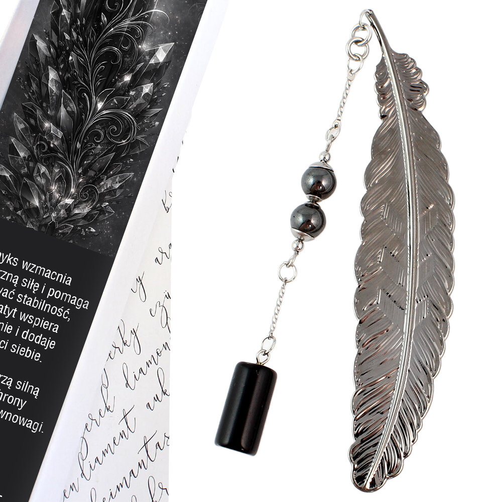 Zakładka do książki cienka delikatna Onyks Hematyt Siła