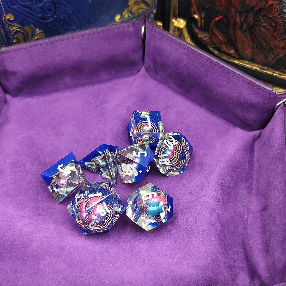 Zestaw kości wielościennych RPG planety galaktyczne ostre DnD kosmos scifi
