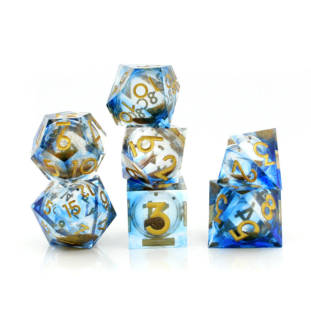 Zestaw kości wielościennych RPG płynne ostre piasek pustynia DnD