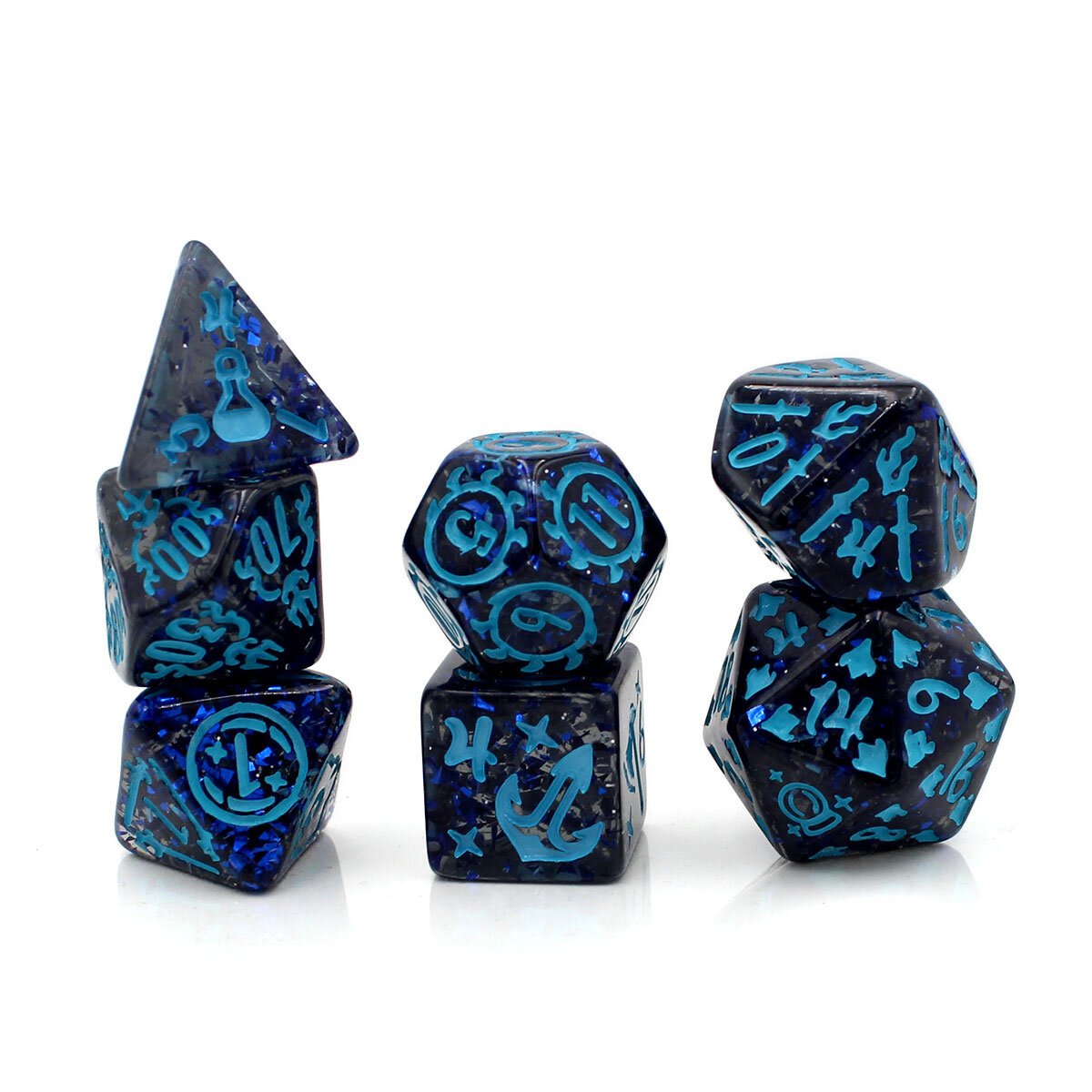 Kości RPG z symbolami – kolekcjonerski zestaw kości wielościennych