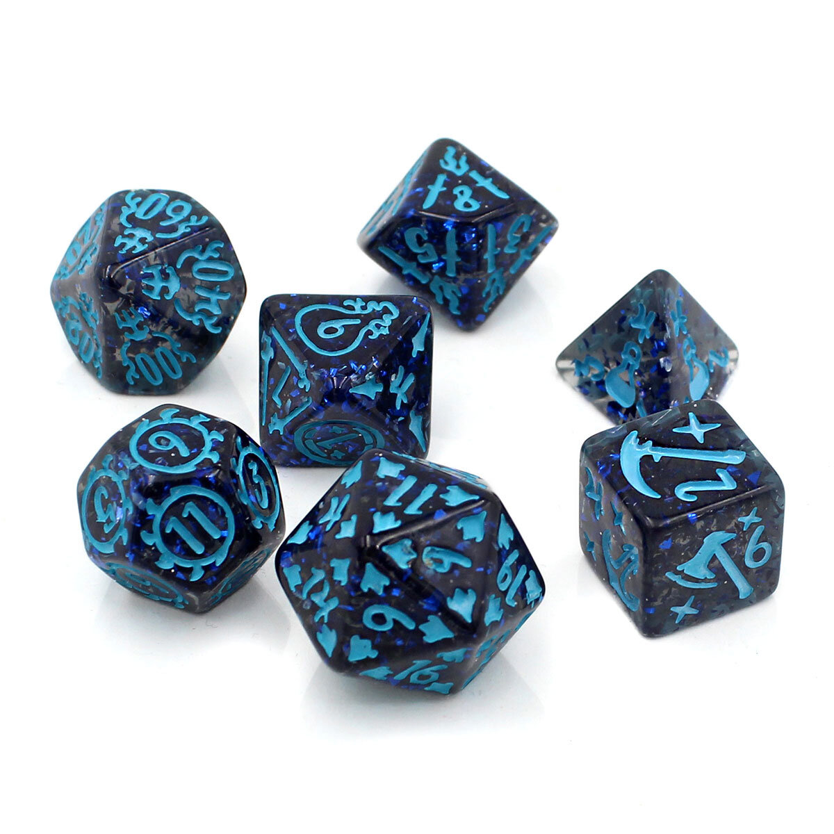 Kości RPG z symbolami – kolekcjonerski zestaw kości wielościennych