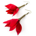 Kolczyki Silk czerwone kwiatki | Lume Design