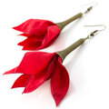Kolczyki Silk czerwone kwiatki | Lume Design
