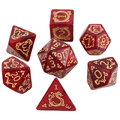 Zestaw 7 akrylowych kości RPG o zaokrąglonych krawędziach w kolorze czerwonego marmuru ze zdobieniami smoków | Akrylowe Kości Dragon's Ruby Lume Design Zestaw 7 akrylowych kości RPG o zaokrąglonych krawędziach w kolorze czerwonego marmuru ze zdobieniami smoków | Akrylowe Kości Dragon's Ruby Lume Design