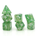 Zestaw kości RPG Emerald Dust zielone z brokatem Zestaw kości RPG Emerald Dust zielone z brokatem