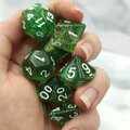 Zestaw kości RPG Emerald Dust zielone z brokatem Zestaw kości RPG Emerald Dust zielone z brokatem