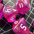 Zestaw kości RPG Magenta Nebula różowo-fioletowe z brokatem