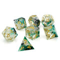 Zestaw kości RPG Sharp Edge Phantom Green z żywicy Zestaw kości RPG Sharp Edge Phantom Green z żywicy