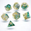 Zestaw kości RPG Sharp Edge Phantom Green z żywicy Zestaw kości RPG Sharp Edge Phantom Green z żywicy