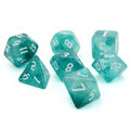 Zestaw kości RPG Oceanic Shimmer turkusowe z brokatem