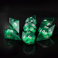Zestaw zielonych kości RPG Gem of True Sight o nietypowych kryształowych kształtach Liquid Core