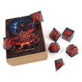 Zestaw kości RPG Red Wyrm's Eye Liquid Core z ruchomym czerwonym okiem smoka
