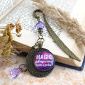 Zakładka magiczna fioletowa cytat fantasy prezent dla czytelnika handmade