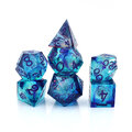 Zestaw kości wielościennych RPG żywica niebieskie ostre DnD