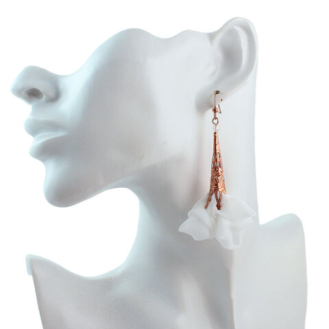 Unikatowe kolczyki kwiaty Lume Design multikolor tęczowe złote stal