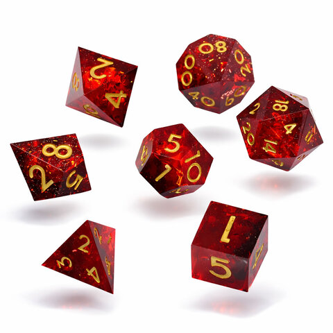 Zestaw kości RPG Sharp Edge Crimson Smoke czerwono-czarne