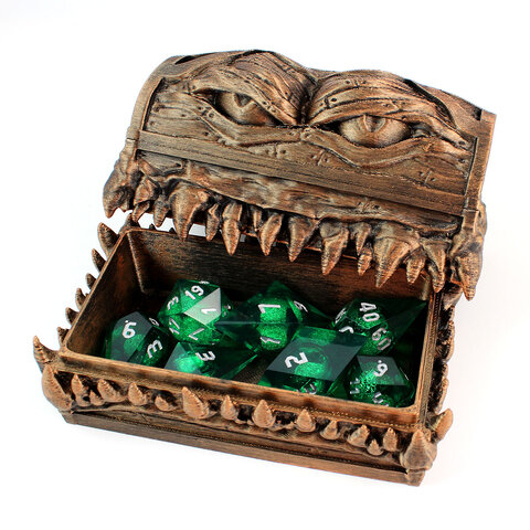 Zestaw zielonych kości RPG Gem of True Sight o nietypowych kryształowych kształtach Liquid Core