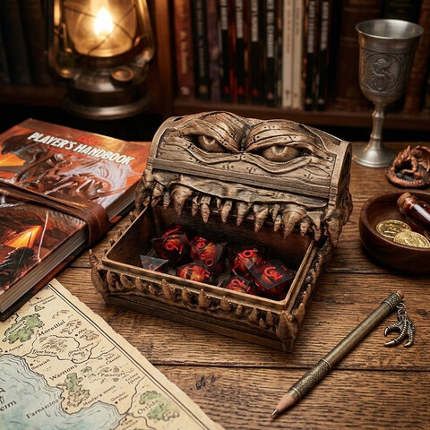 Zestaw kości RPG Red Wyrm's Eye Liquid Core z ruchomym czerwonym okiem smoka