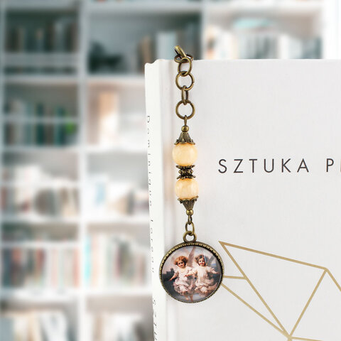 Zakładka do książki z aniołkami w stylu vintage retro