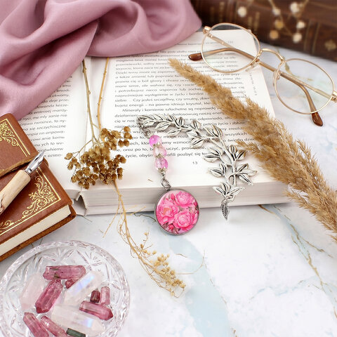 Zakładka do książki Kwiaty Piwonie Prezent Nauczyciela Mamy