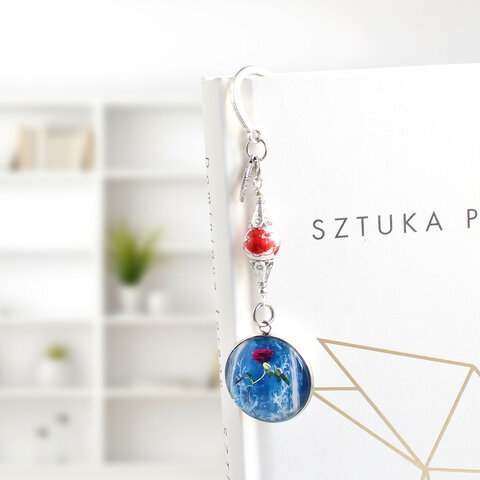 Zakładka do książki z motywem róży inspirowana Piękną i Bestią