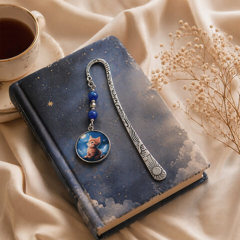 Zakładka do książki Kotek Noc Prezent dla Kociary Przyjaciółki