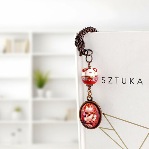 zakładka do książki z kotkiem Maneki Neko – na szczęście i dobrobyt