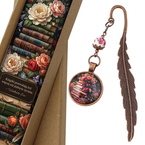 Zakładka do książki Kwiaty Vintage elegancka prezent dla czytelniczki