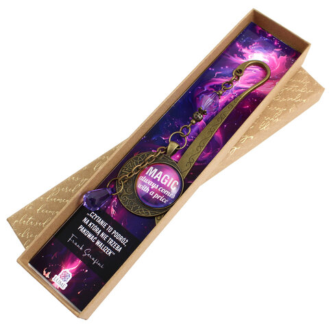 Zakładka magiczna fioletowa cytat fantasy prezent dla czytelnika handmade