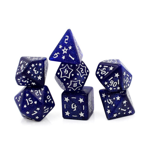 Kości RPG gwiezdne granatowe – zestaw kości wielościennych DnD