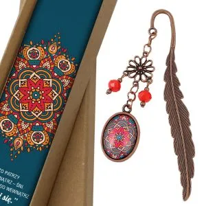 Zakładka do książki Czerwona Mandala Boho miedziana Prezent dla niej