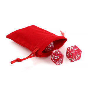 Kości RPG Sakura malinowe akrylowe zestaw 7 szt. DnD woreczek