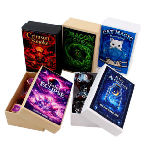 Kości RPG żywiczne zielone złote Liquid Core zestaw DnD pudełko