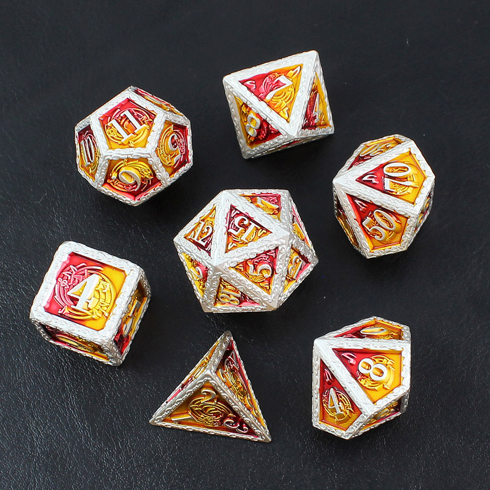 Kości RPG metalowe dla barda muzyczne nuty Warhammer DnD pudełko