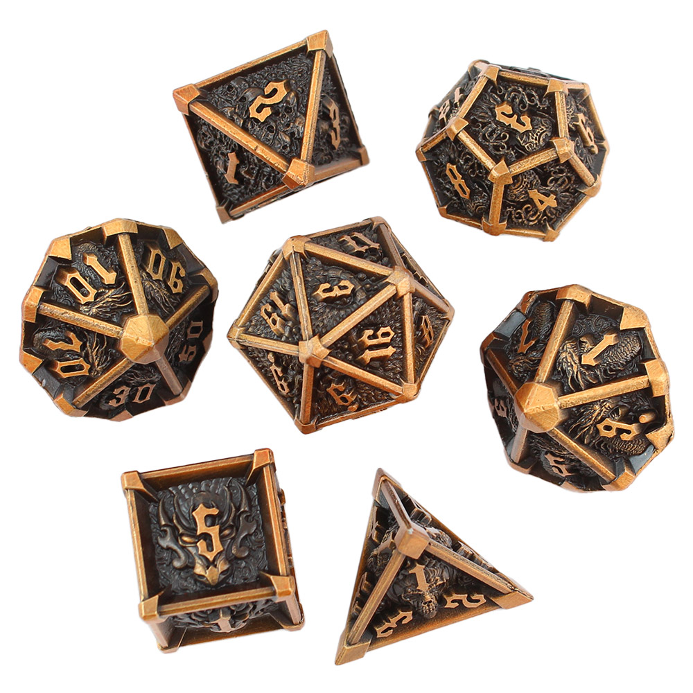 Kości RPG metalowe czaszki ciężkie mroczne DnD Warhammer pudełko