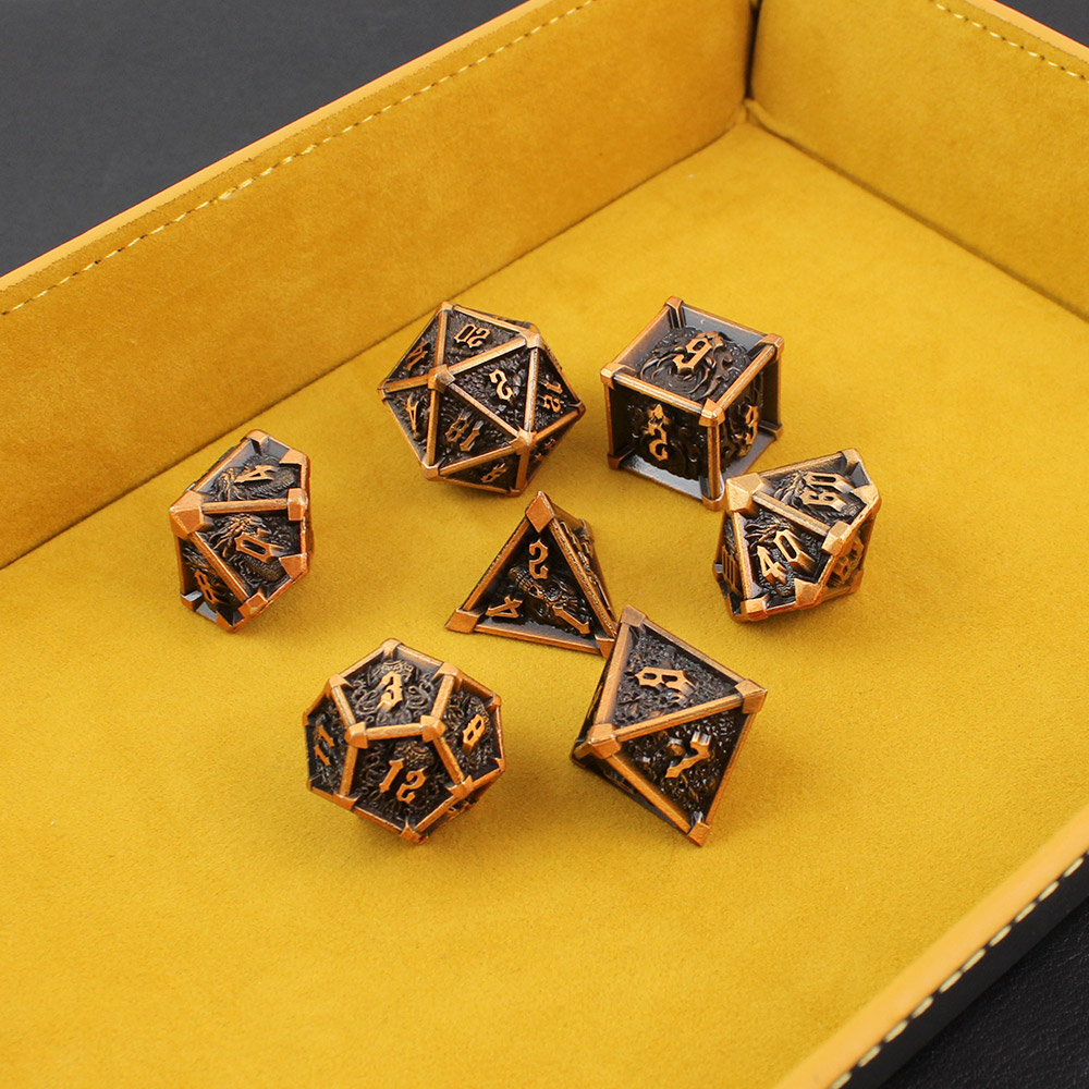 Kości RPG metalowe czaszki ciężkie mroczne DnD Warhammer pudełko