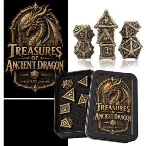 Opakowanie zestawu kości RPG Treasures of Ancient Dragon
