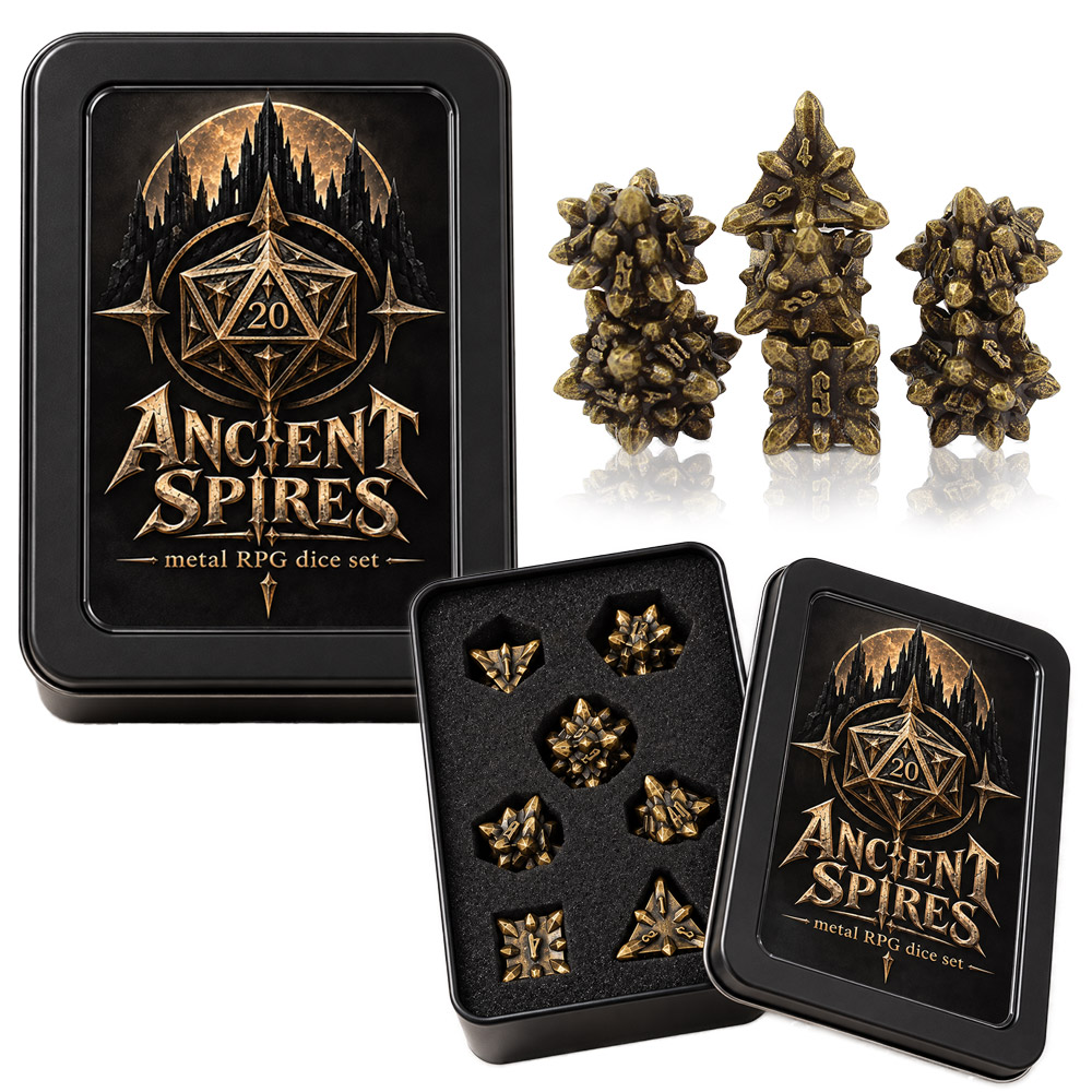 Opakowanie zestawu kości RPG Ancient Spires